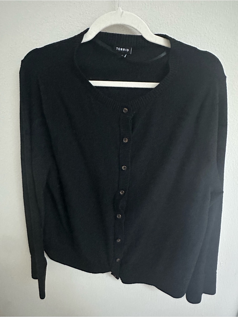 Torrid Black Button Front Cardigan Sweater “Size 0” equivalent women 12